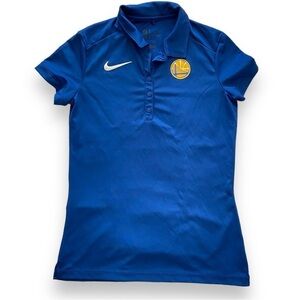 Nike Women's Athletic Button Polo NBA Team Logo Golden State Warriors DriFit Top